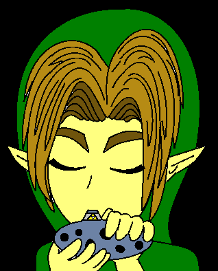 Link playing the Ocarina