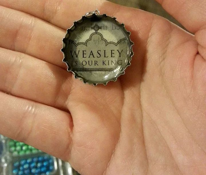 weasley is our king bottle cap pendant