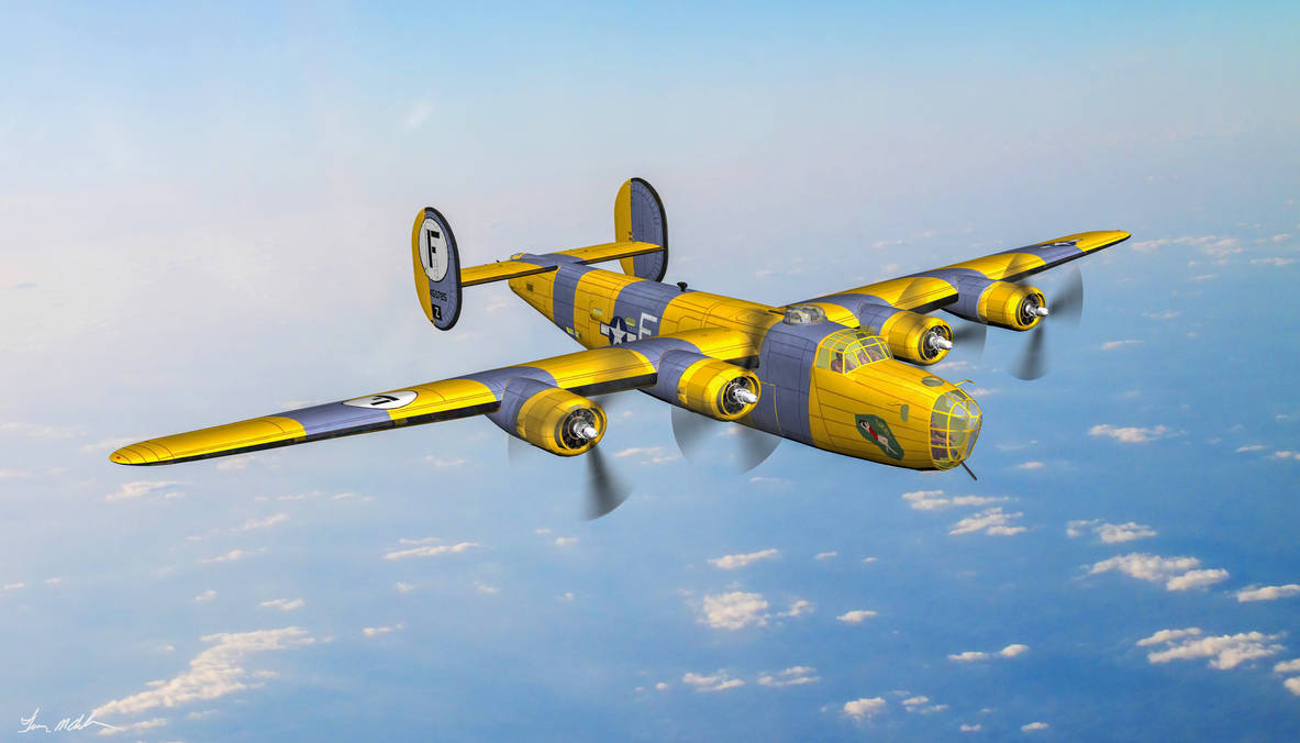 B-24D Assembly Ship Lucky Gordon 445 BG - Art by dlm8hn on DeviantArt