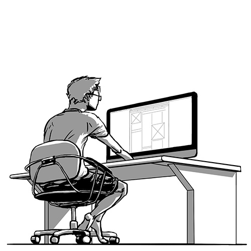 A guy working on his computer by Retronator on DeviantArt