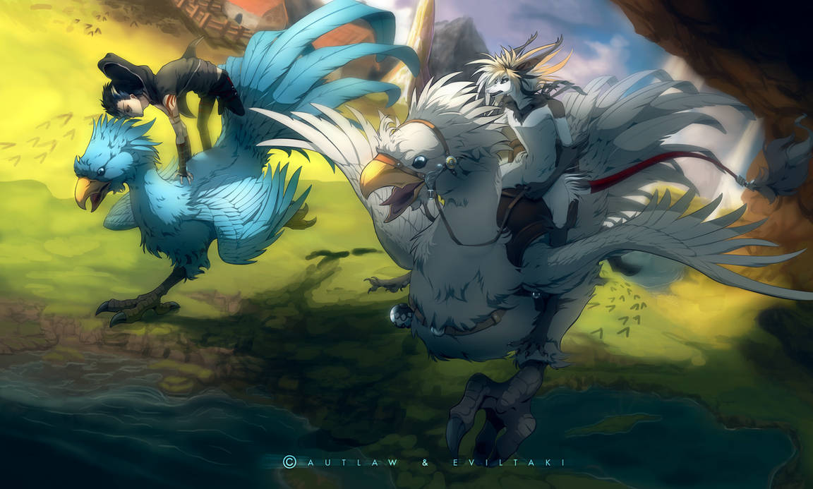 Chocobo Racing Drawing I challenge you to a chocobo race! by EvilTaki on DeviantArt