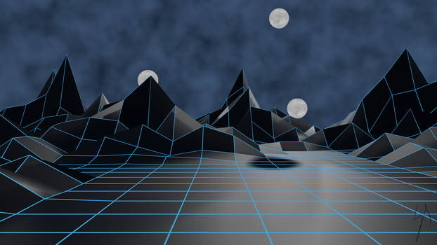 Wireframe Alien Landscape