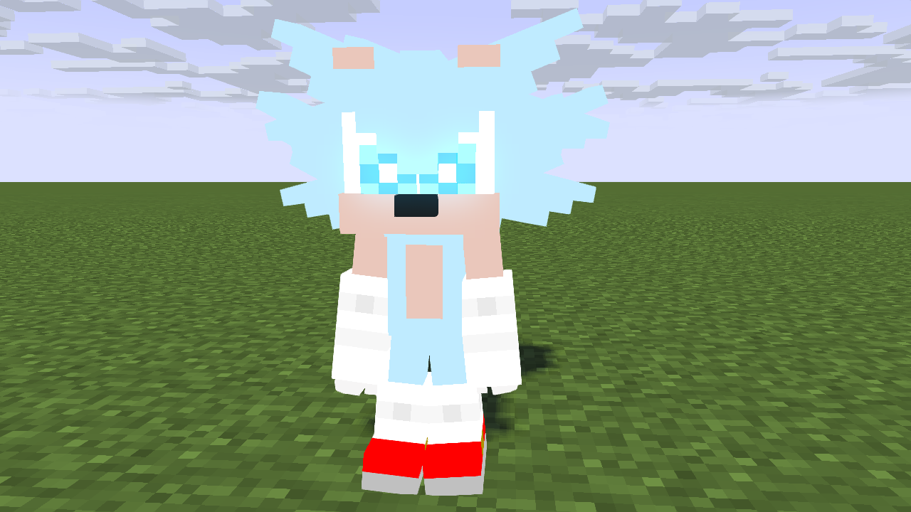 Hyper Silver the hedgehog Minecraft Skin