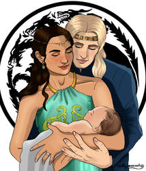 Rhaegar and Elia (with baby Rhaenys)