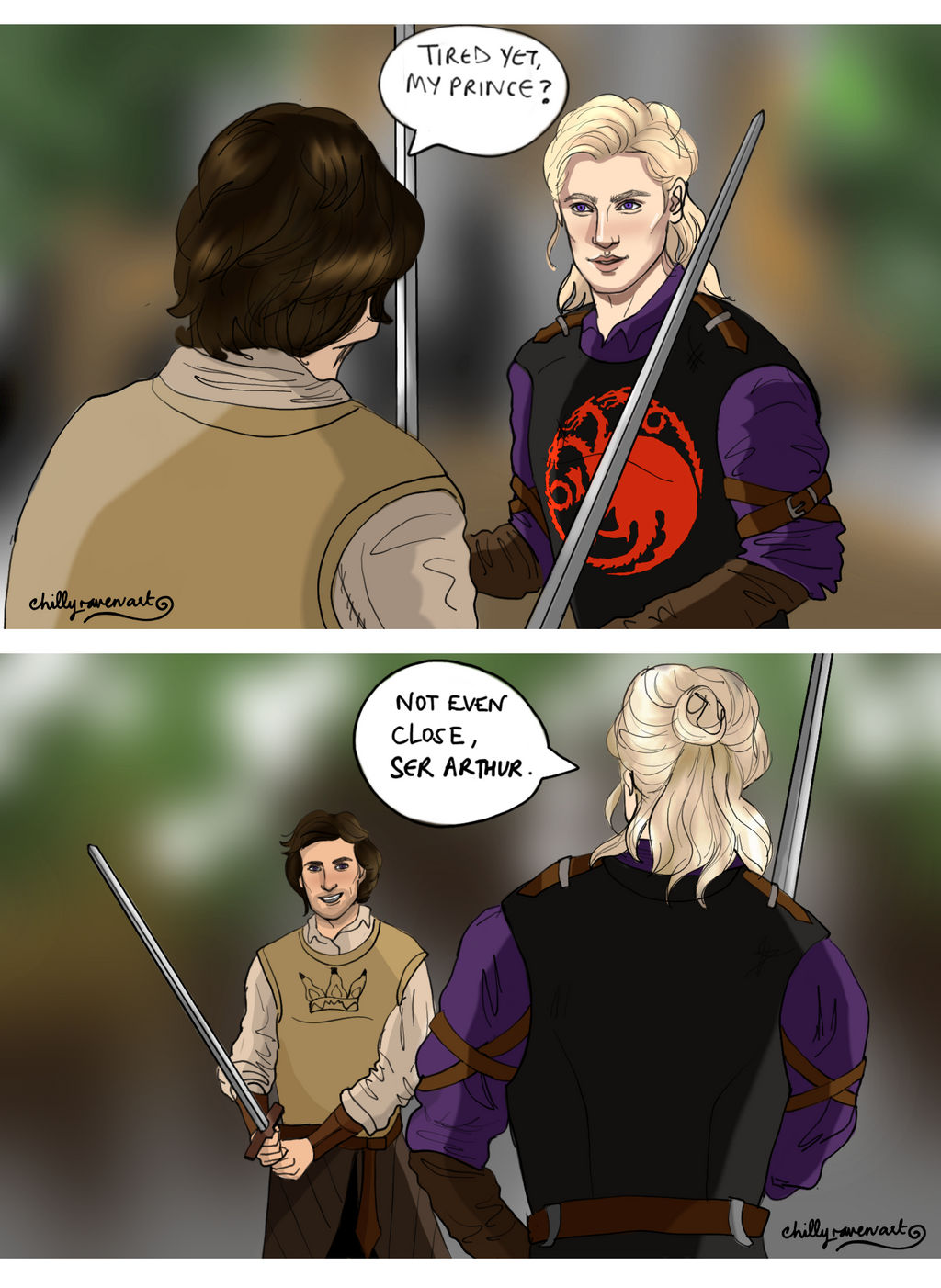 Rhaegar and Ser Arthur Dayne by chillyravenart on DeviantArt