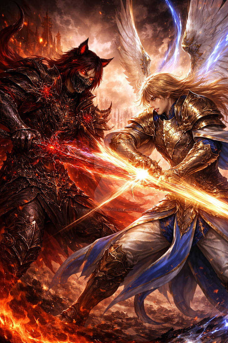 Light vs Dark by RavenGothMiqote on DeviantArt