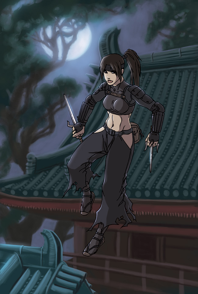 Kunoichi on rooftops