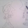 SONIC VS METAL SONIC LINEART