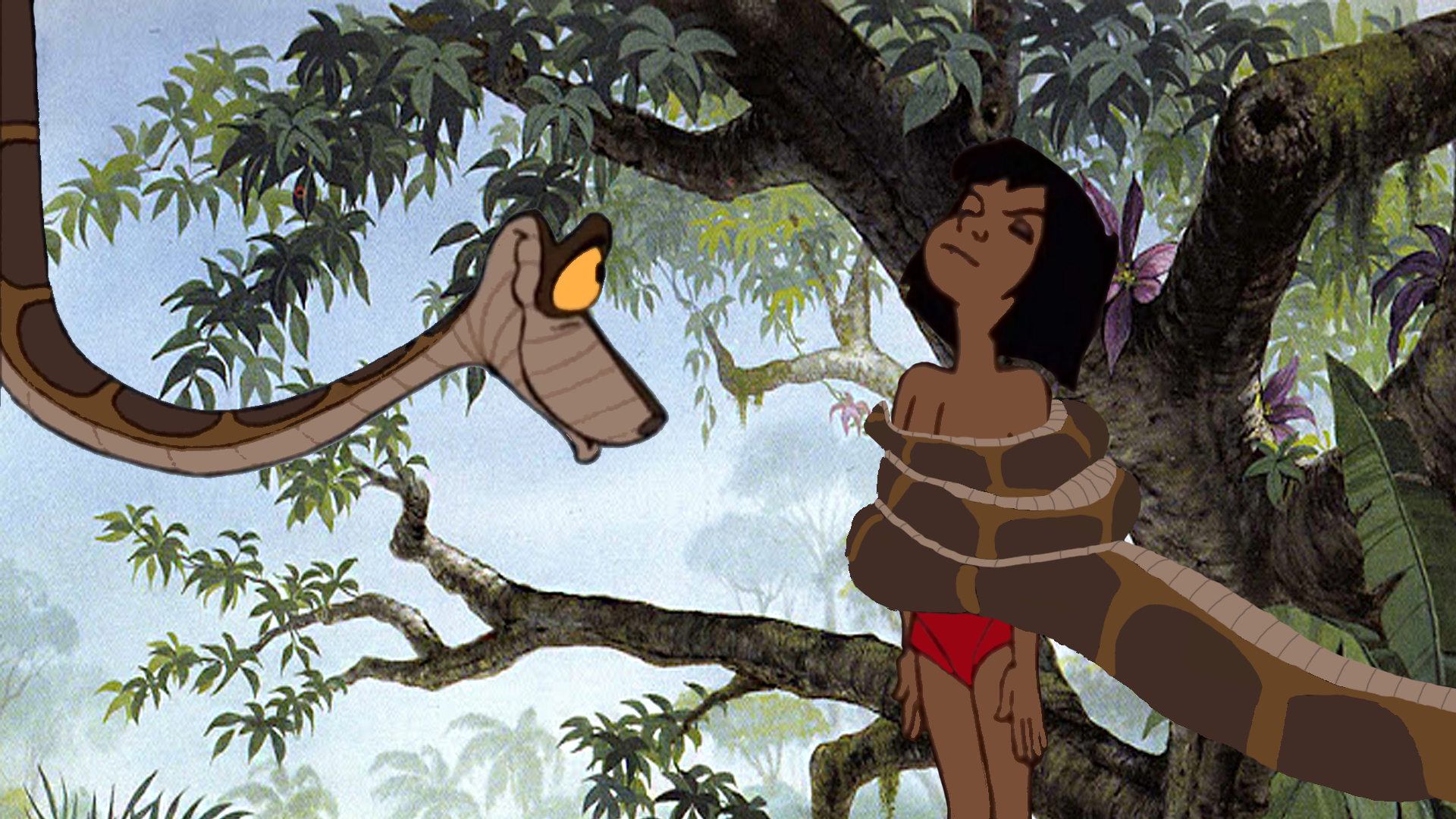 Öngyilkosság hullám rés kaa snake mowgli the jungle book female, jungle