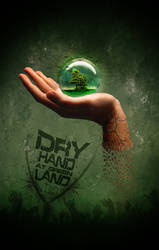 DRY HAND AT GREEN LAND