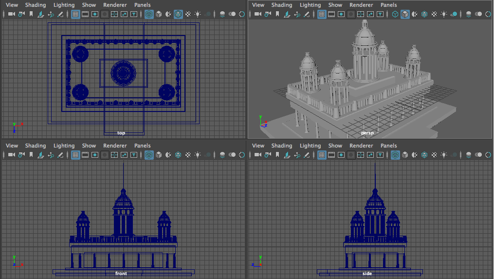Temple done with maya