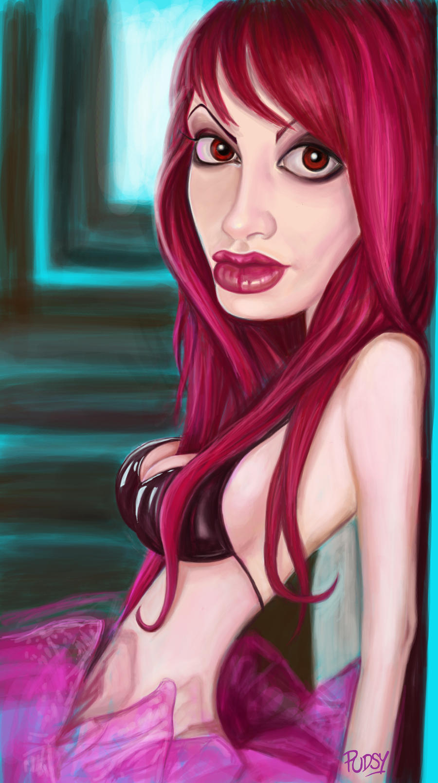 Girl leaning in Pink Tutu by Pudsybear