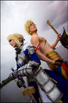 Fate Stay Night - Saber and Gilgamesh by Calssara