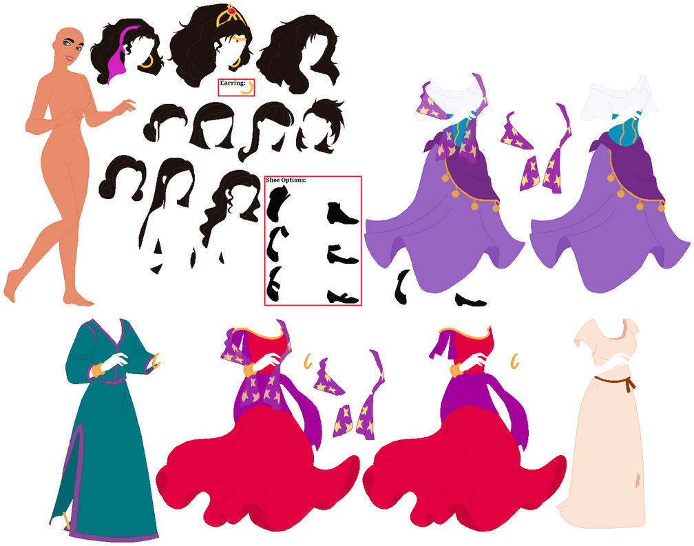 Paper Princess Base Disney Princess Base (Esmerelda) by RColaPepsi16 on DeviantArt