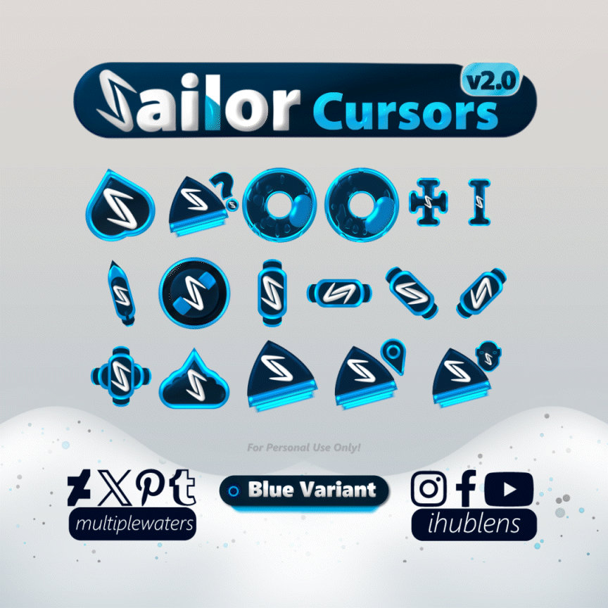 Cursor Variants Sailor Cursors v2.0 (Blue Variant) by MultipleWaters on DeviantArt