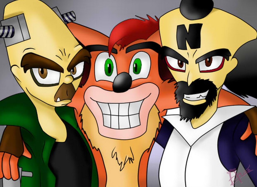 (SpeedDrawing) The trio's selfie - Crash Bandicoot