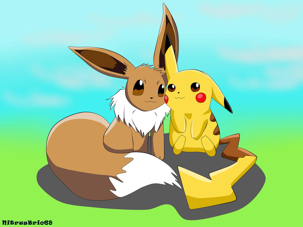 Pokemon Pikachu And Eevee By Nitrusbrio68 On Deviantart