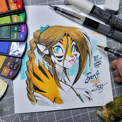 Tyla My Amazon Tigress - Watercolors 1st Try