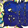 Stuk Blue Wood Graph Wall White Splaters Copy