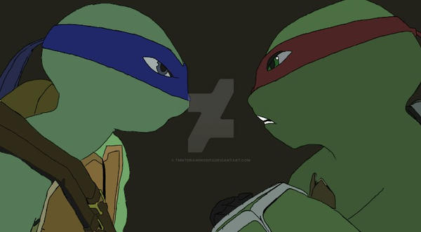 Tmnt_Leonardo_Raphael_mad looking by tmntdrawing2012 on DeviantArt