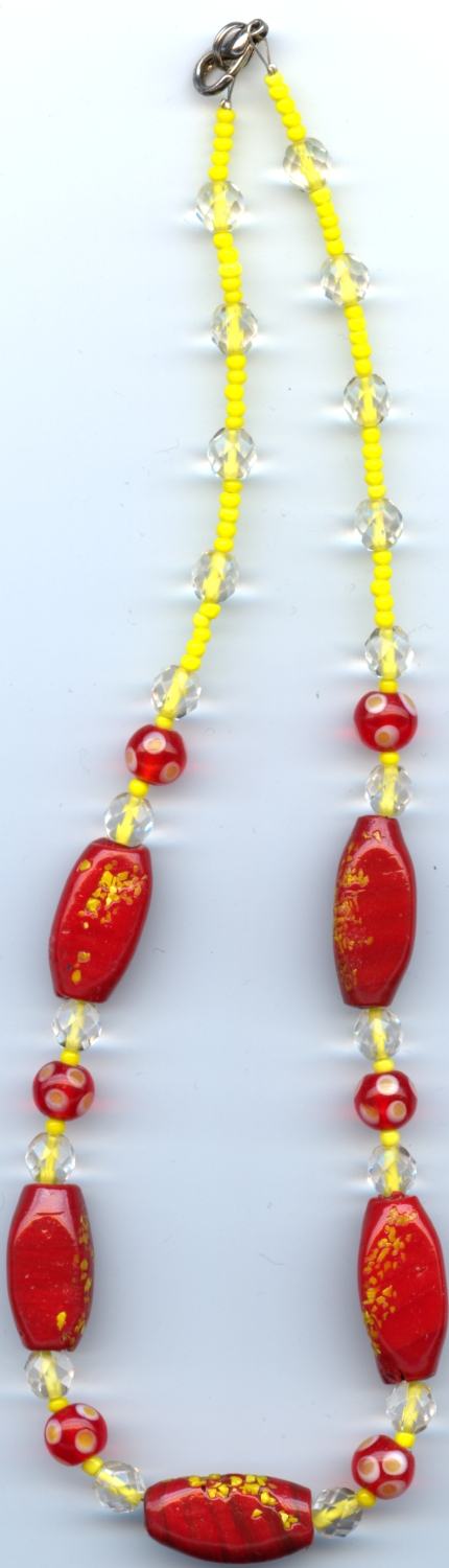 Yellow and Red Necklace