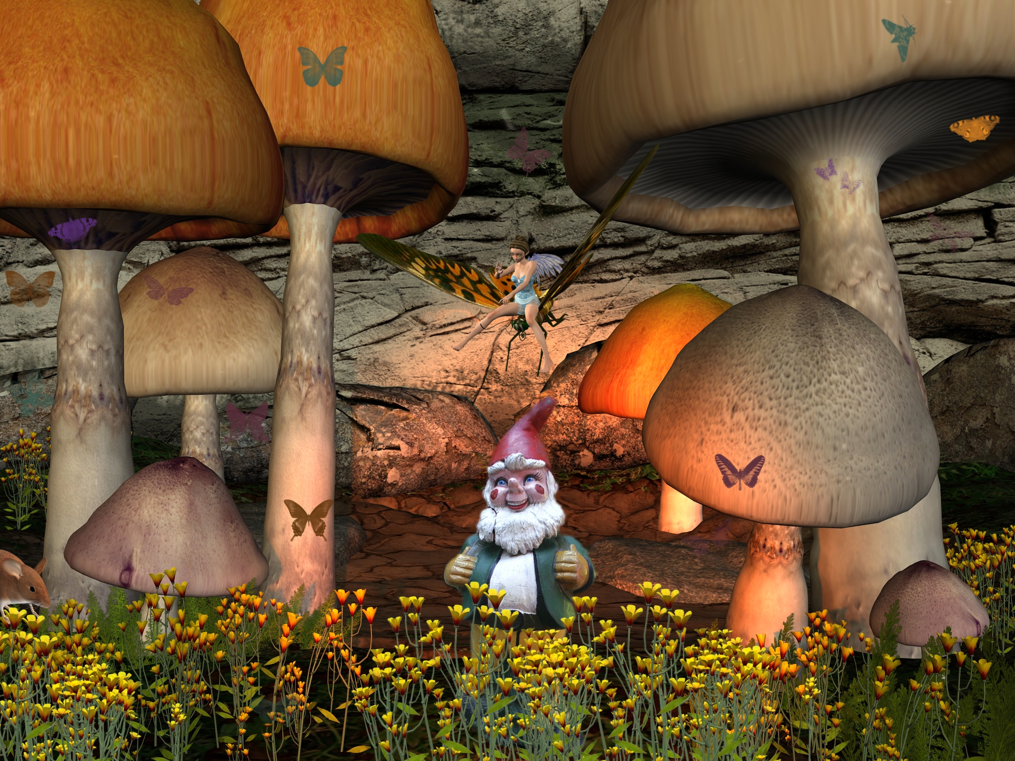 Gnome Fairy Scene