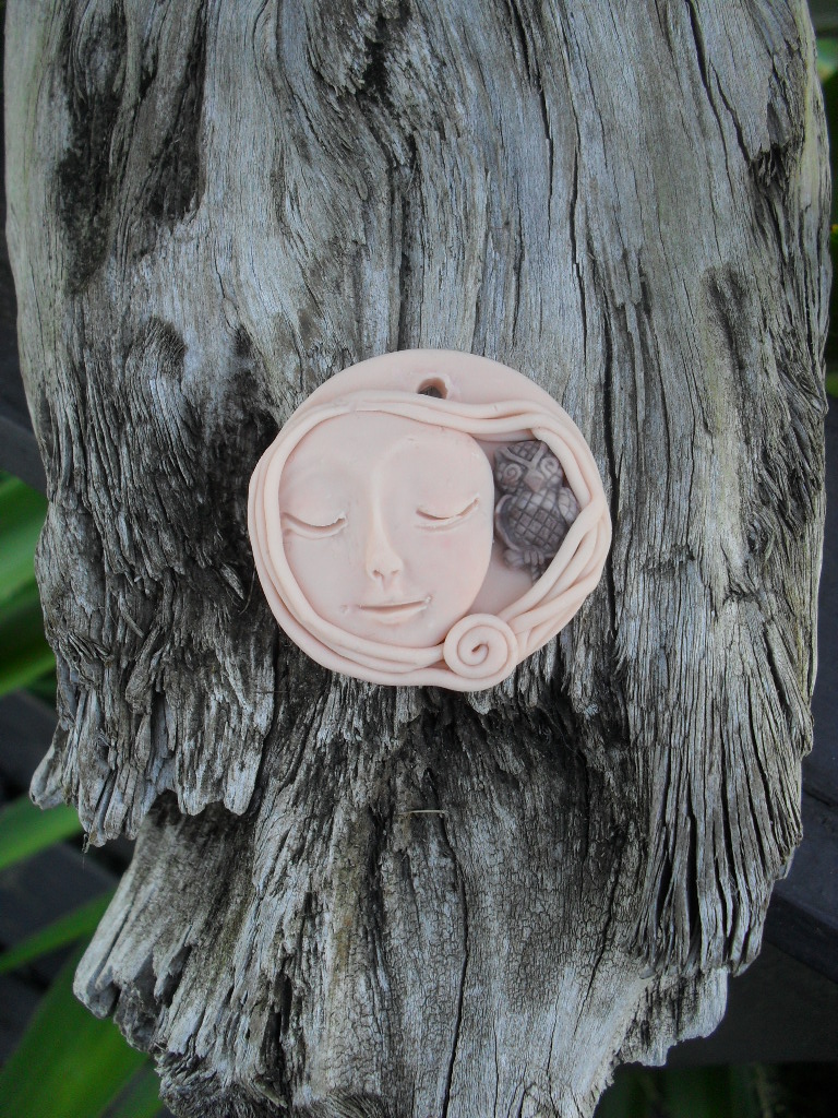 Woodland Goddess Talisman, Owl Pendant, Fantasy