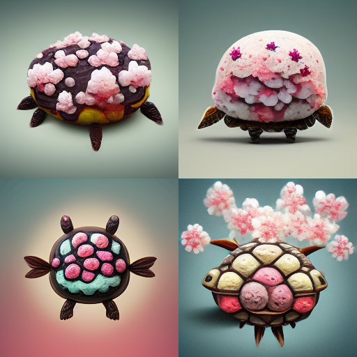 Cherry Blossom Ice Cream Turtles by easnoddy on DeviantArt