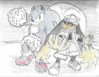 Night Heroes: Werehog Sonic, Nightmare Klonoa by teriax