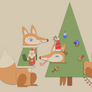 Winter Holiday Card - Fox Couple 5_Vector - 2016