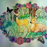 Deer in Pasture (watercolour ver.)