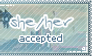 She/Her Pronouns Accepted Stamp