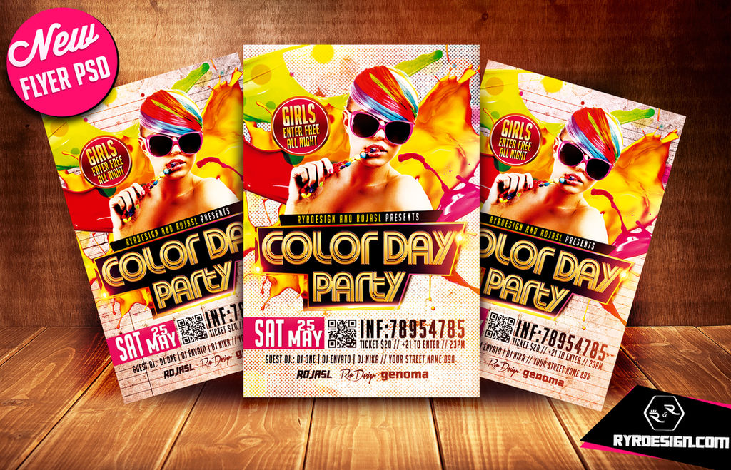 Flyers Colorway Color Day Party Flyer By RYRDESIGN by ryrdesign on DeviantArt