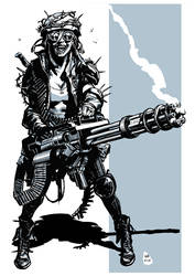 Post apocalyptic minigun girl 2