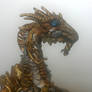 Close-up Gold Dragon Sculpture