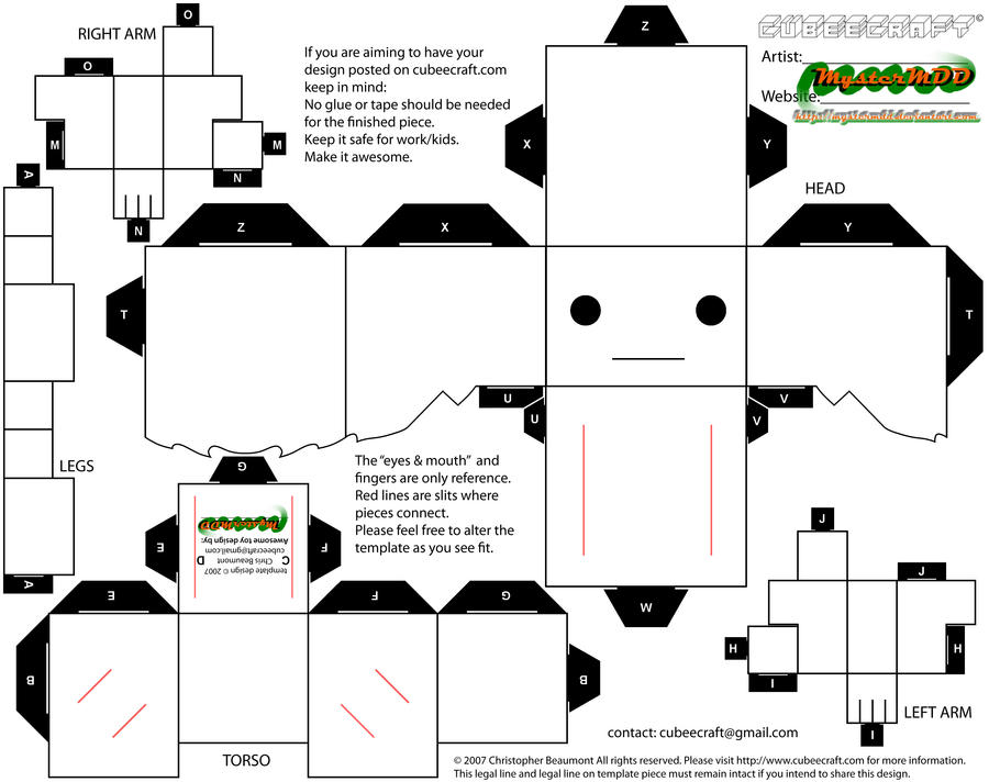Female 2 cubee template