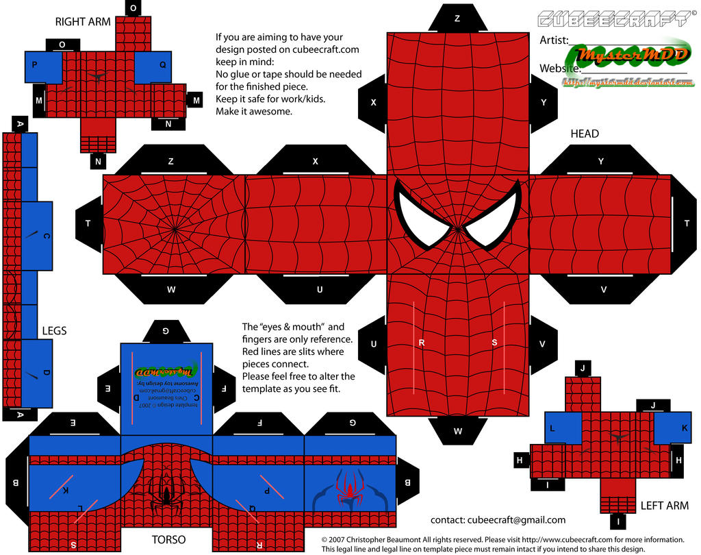 Hex-free Spider-man cubee by MysterMDD on DeviantArt hex-free-spider-man-cubee-by-mystermdd-on-deviantart