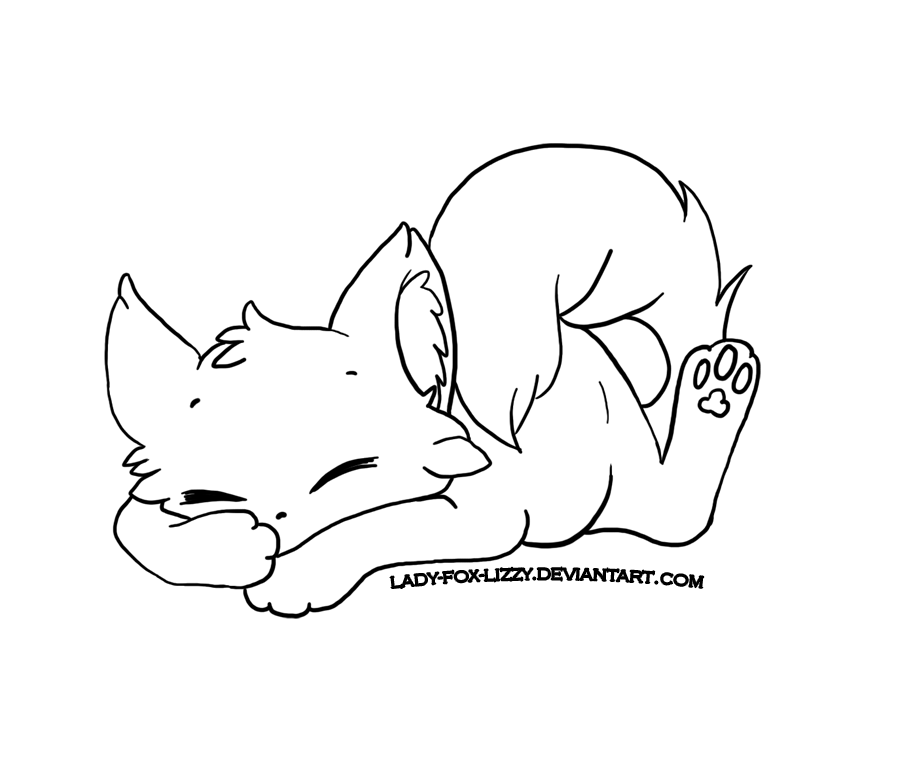 Sleeping Fox-Lineart