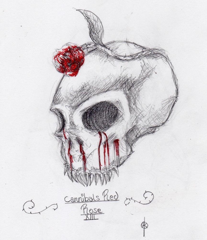 Red Rose Cannibal Skull