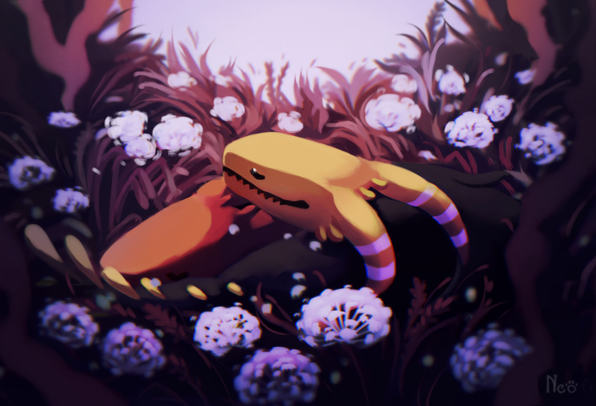 Rain world - Orange Lizards by oNeoRi on DeviantArt