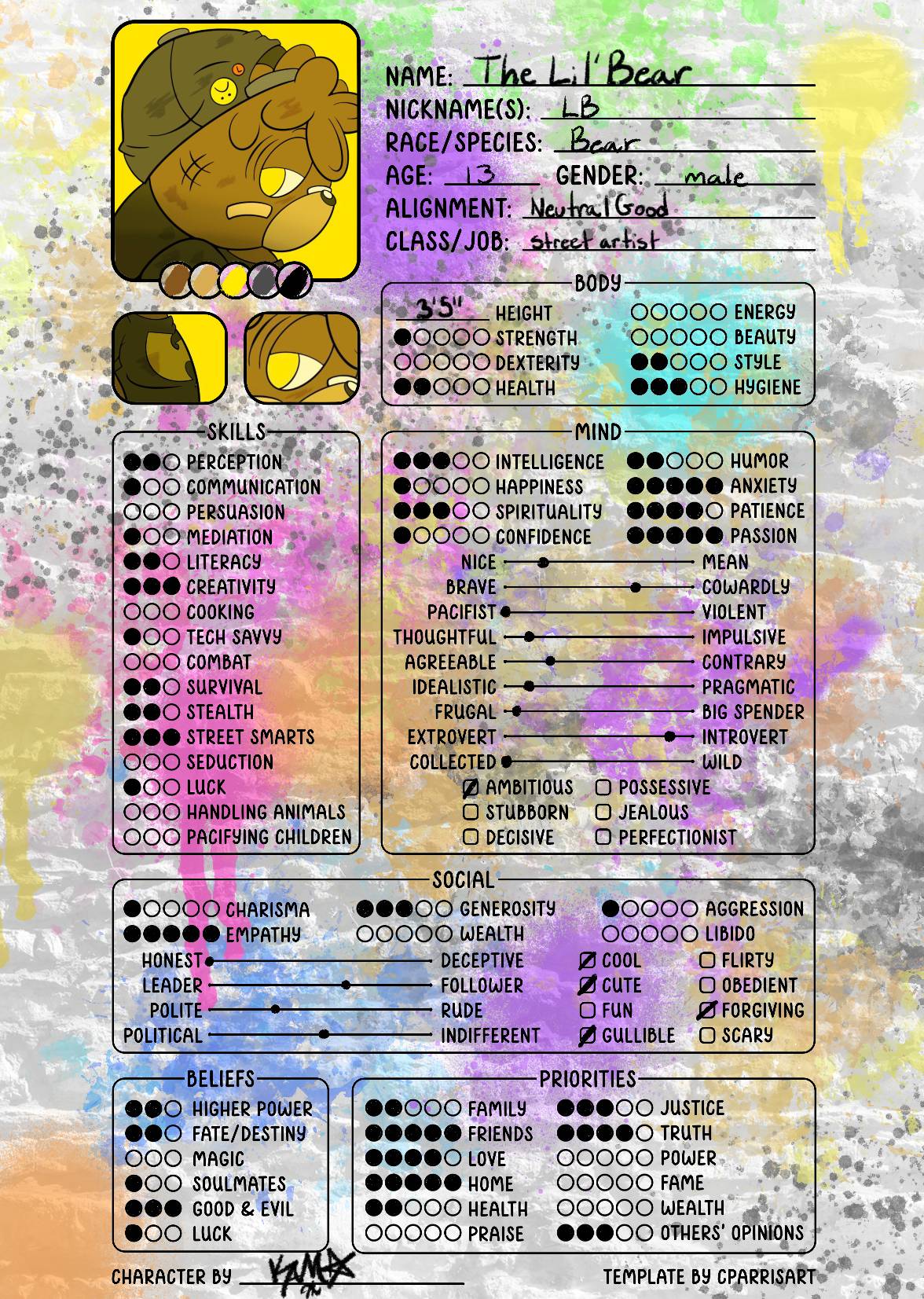 The Lil' Bear (CHARACTER SHEET) by RageTheHedgehog on DeviantArt The Lil' Bear (CHARACTER SHEET) by RageTheHedgehog on DeviantArt