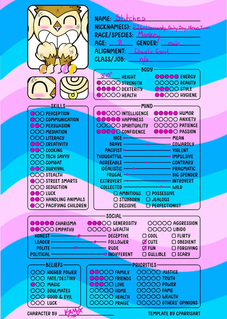 Stitches (CHARACTER SHEET) by RageTheHedgehog on DeviantArt Stitches (CHARACTER SHEET) by RageTheHedgehog on DeviantArt