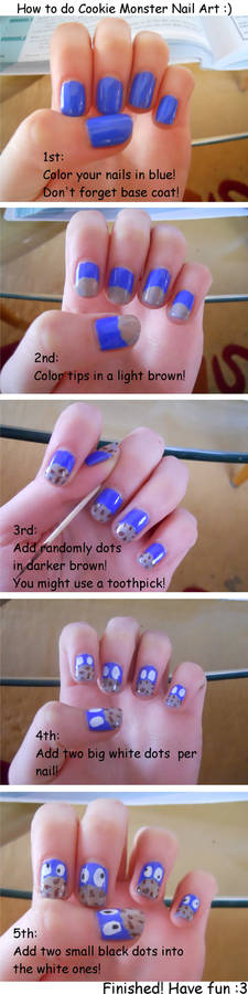 Cookie Monster Nail Art Tutorial