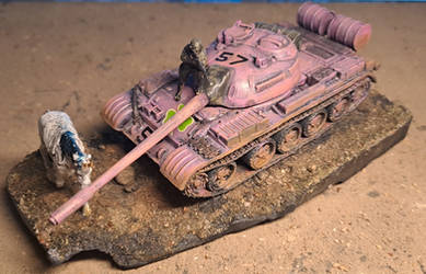 Pink T-55 diorama and Unicorn and Sniper Diorama by rihosk