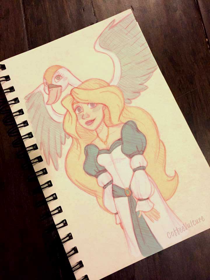 The Swan Princess (Sketch) Day 34