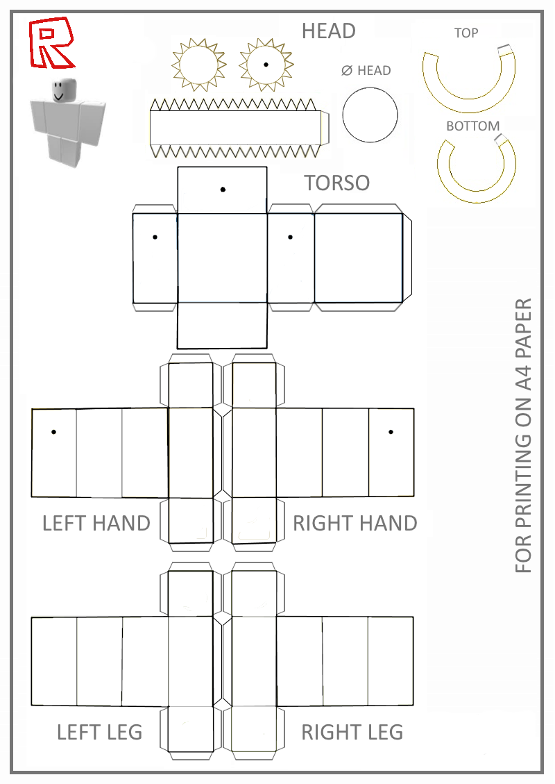 Roblox Blank Template By Rorroartycrafts On Deviantart - printable roblox papercraft template