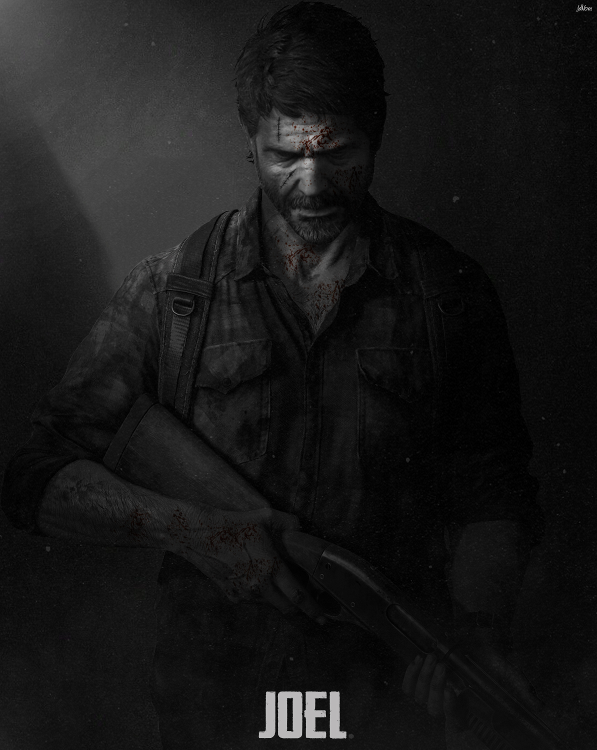 Ellie The Last Of Us Part 2 Monochrome Poster Wallpaper 4K