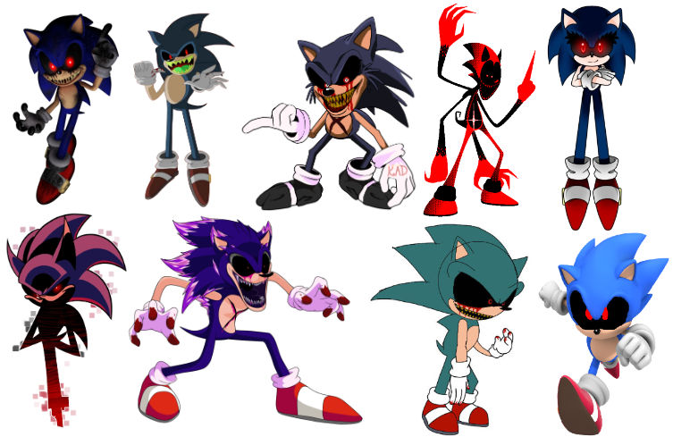 Exe All Charters Variants of Sonic.EXE by FlameHog419 on DeviantArt