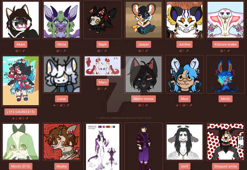 Characters for sale!
