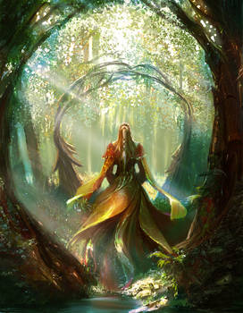 Lady in the forest